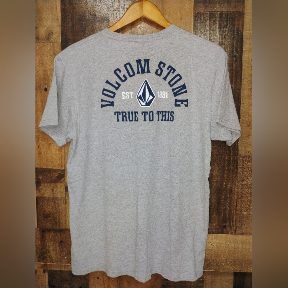 Volcom Stone Gray Mens Logo T-Shirt Size Large